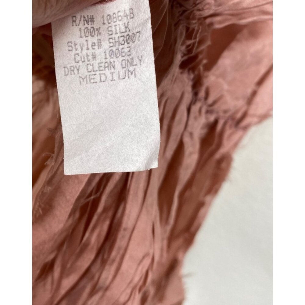 NWT Calma Women's Top Pink Size M Silk Rhinestones Fairy Unique Old Money - Picture 11 of 13